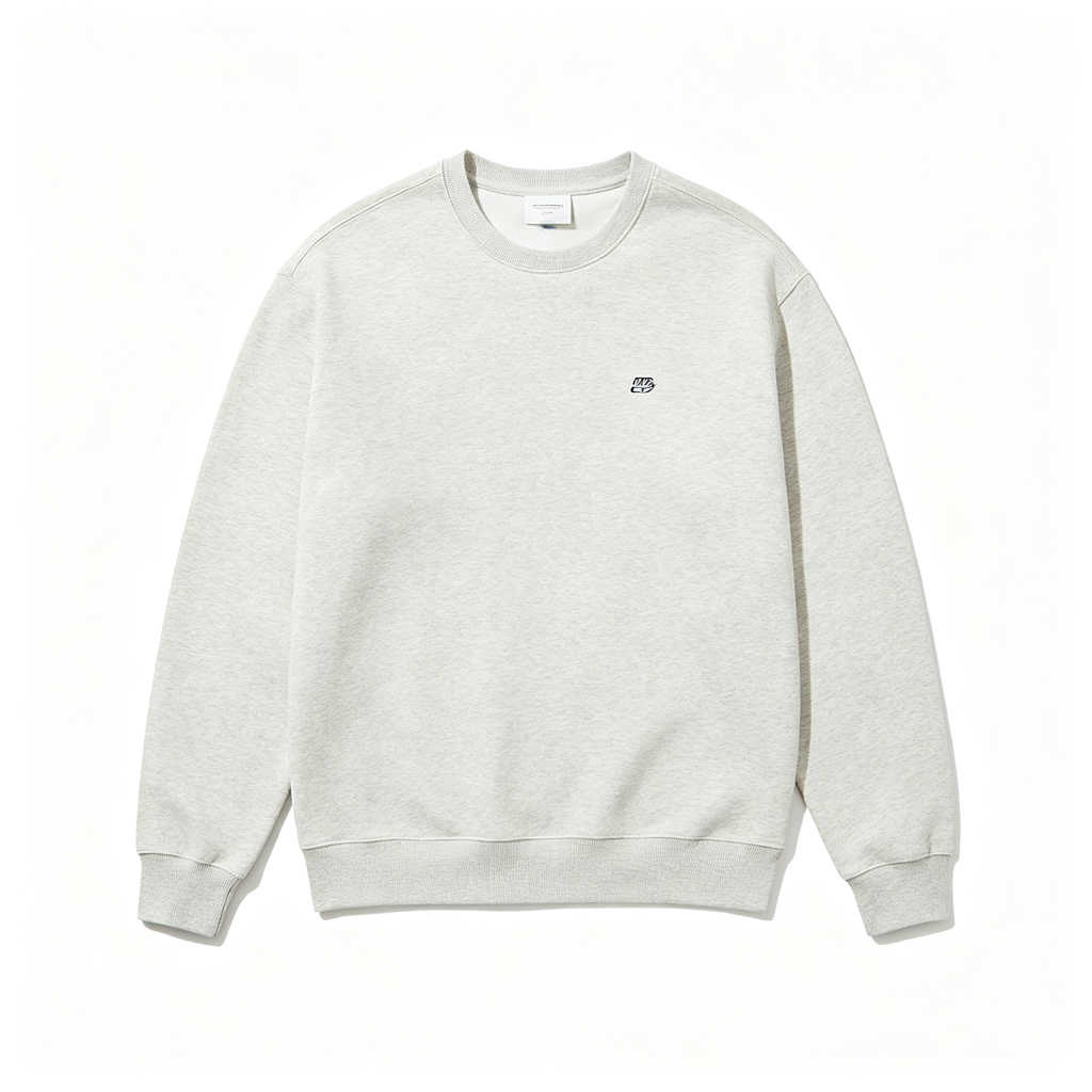 Light Gray Minimalist Crewneck Sweatshirt – Bild 2