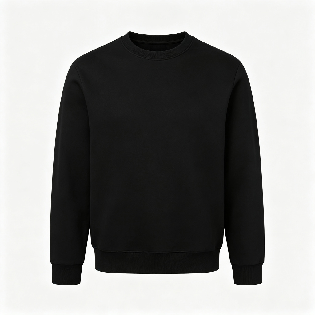 Black Minimalist Crewneck Sweatshirt – Bild 2