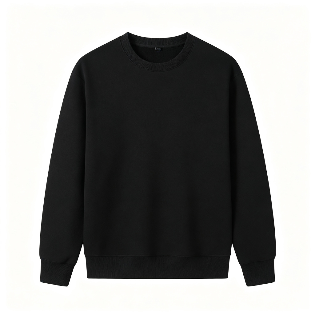 Black Minimal Crew Neck Sweatshirt – Bild 2