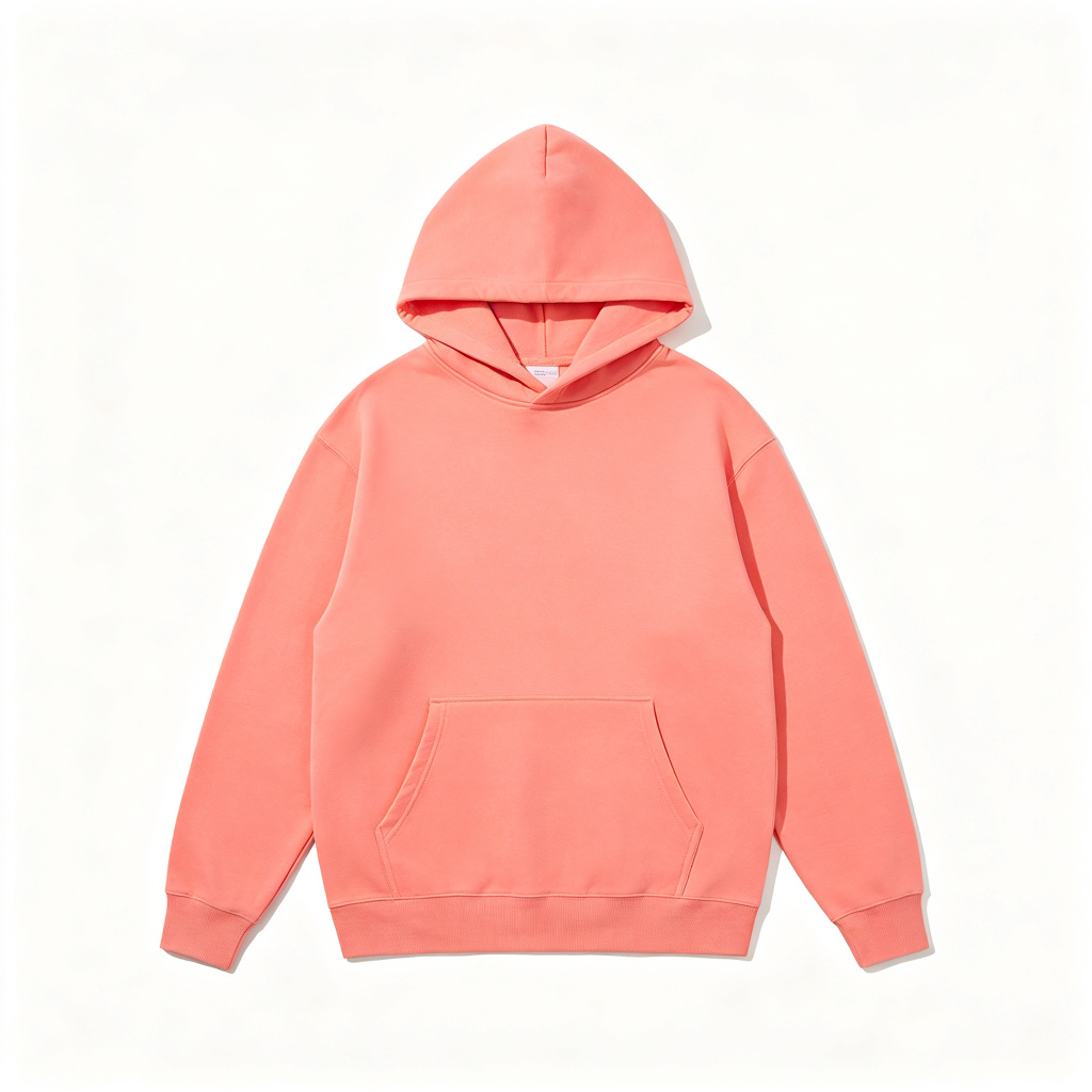 Coral Pink Hooded Sweatshirt – Bild 2