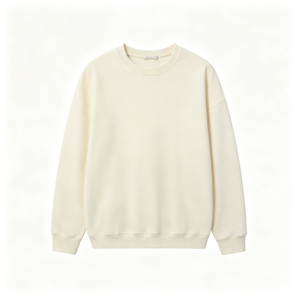 Off White Drop Shoulder Crew Neck Sweatshirt – Bild 2