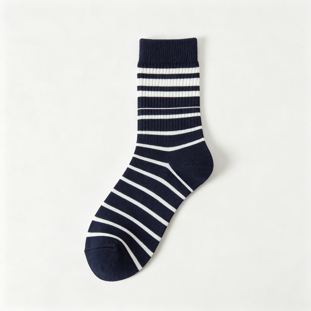 Navy Stripe Crew Socks – Bild 2