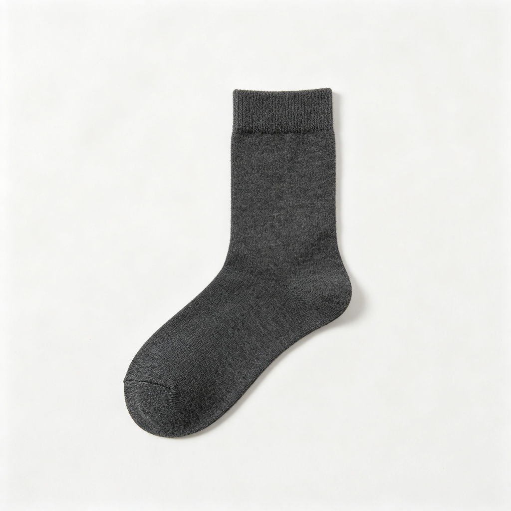 Dark Gray Cotton Crew Length Socks – Bild 2