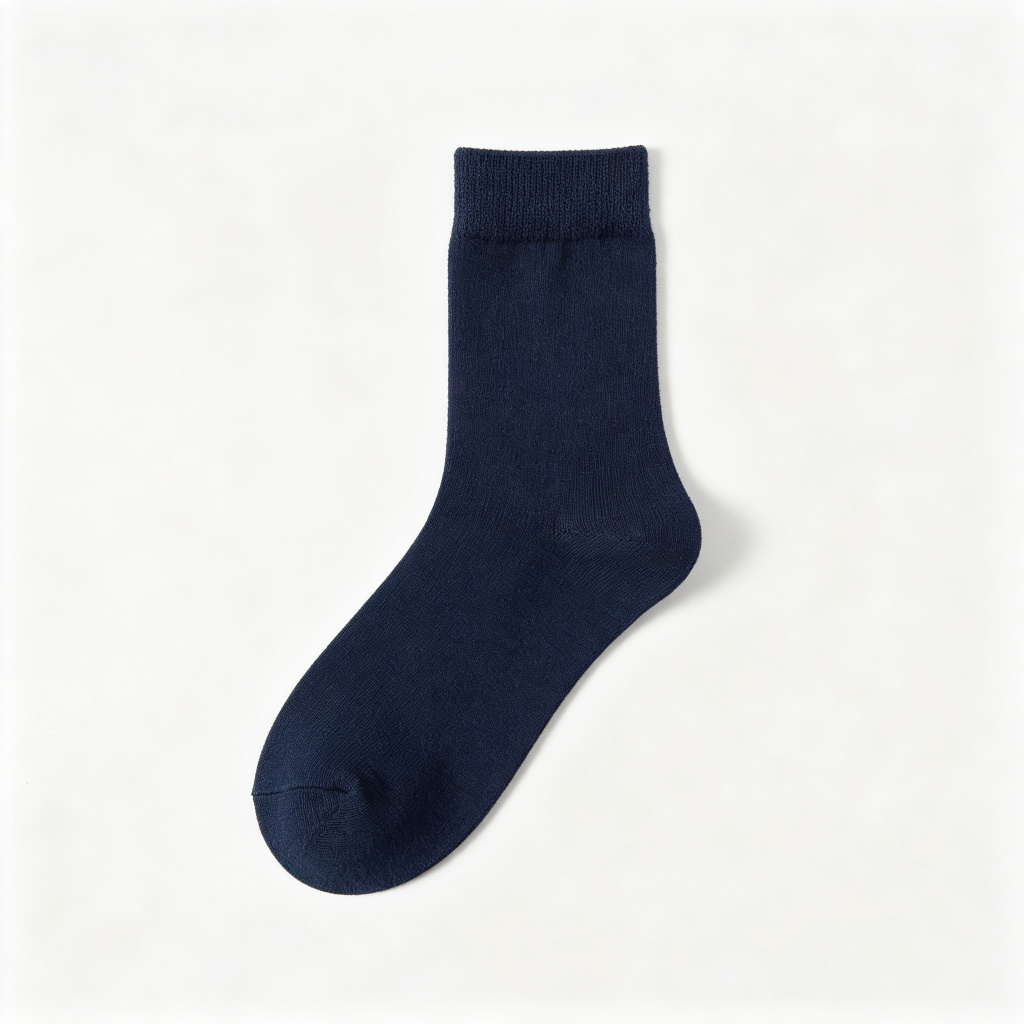 Navy Cotton Crew Length Socks – Bild 2