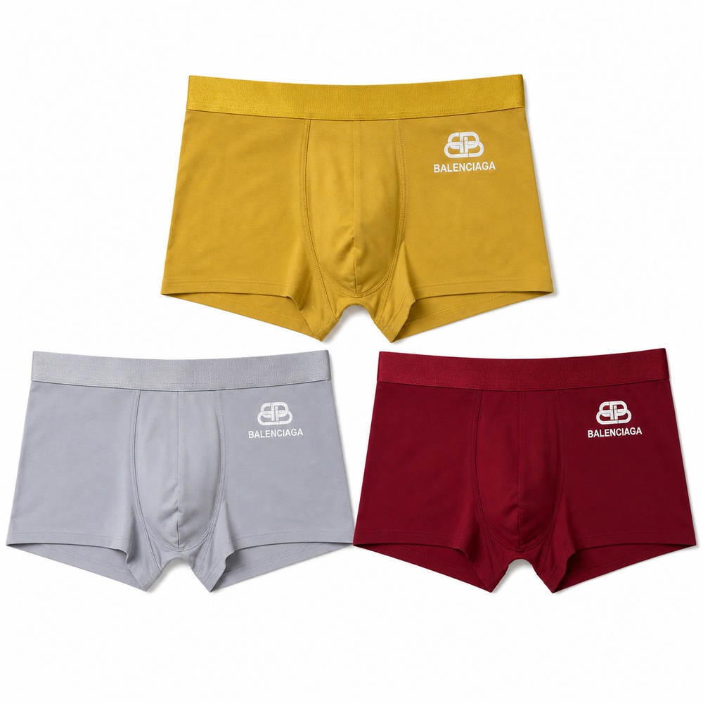 Mustard Gray And Burgundy Three Pack Boxer Briefs – Bild 2