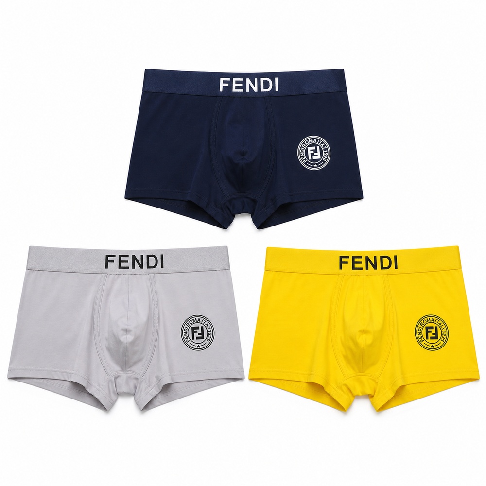 Yellow Gray And Navy Three Pack Emblem Boxer Briefs – Bild 2