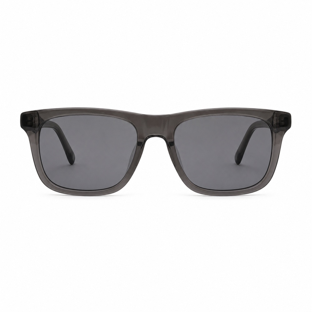 Smoke Gray Transparent Square Sunglasses – Bild 2