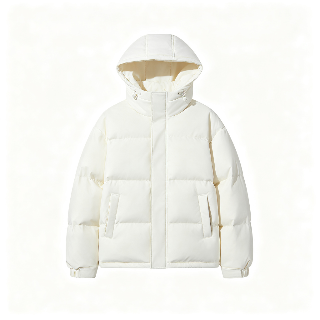 White Hooded Down Jacket – Bild 2