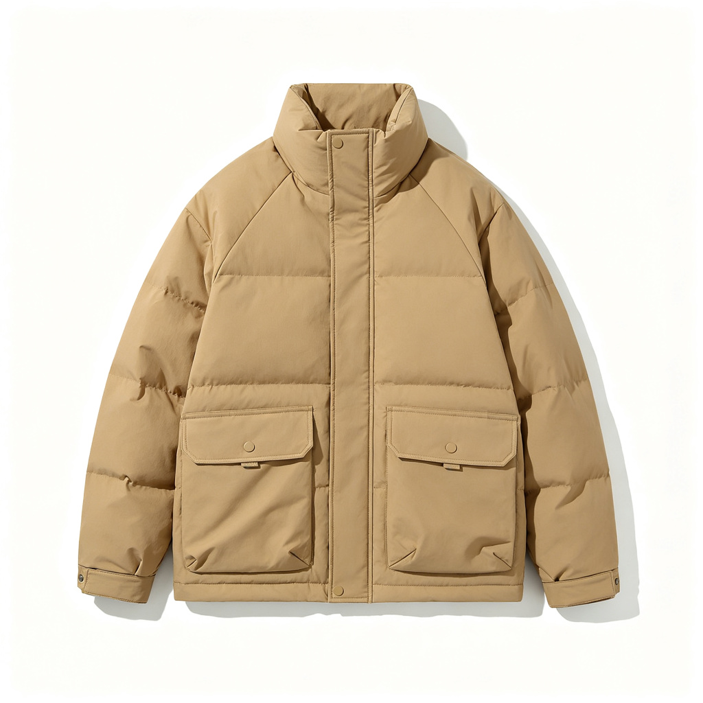 Khaki Utility Down Jacket – Bild 2