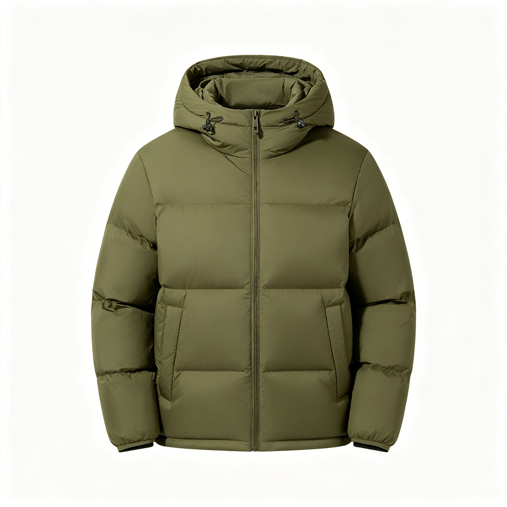 Army Green Hooded Down Jacket – Bild 2