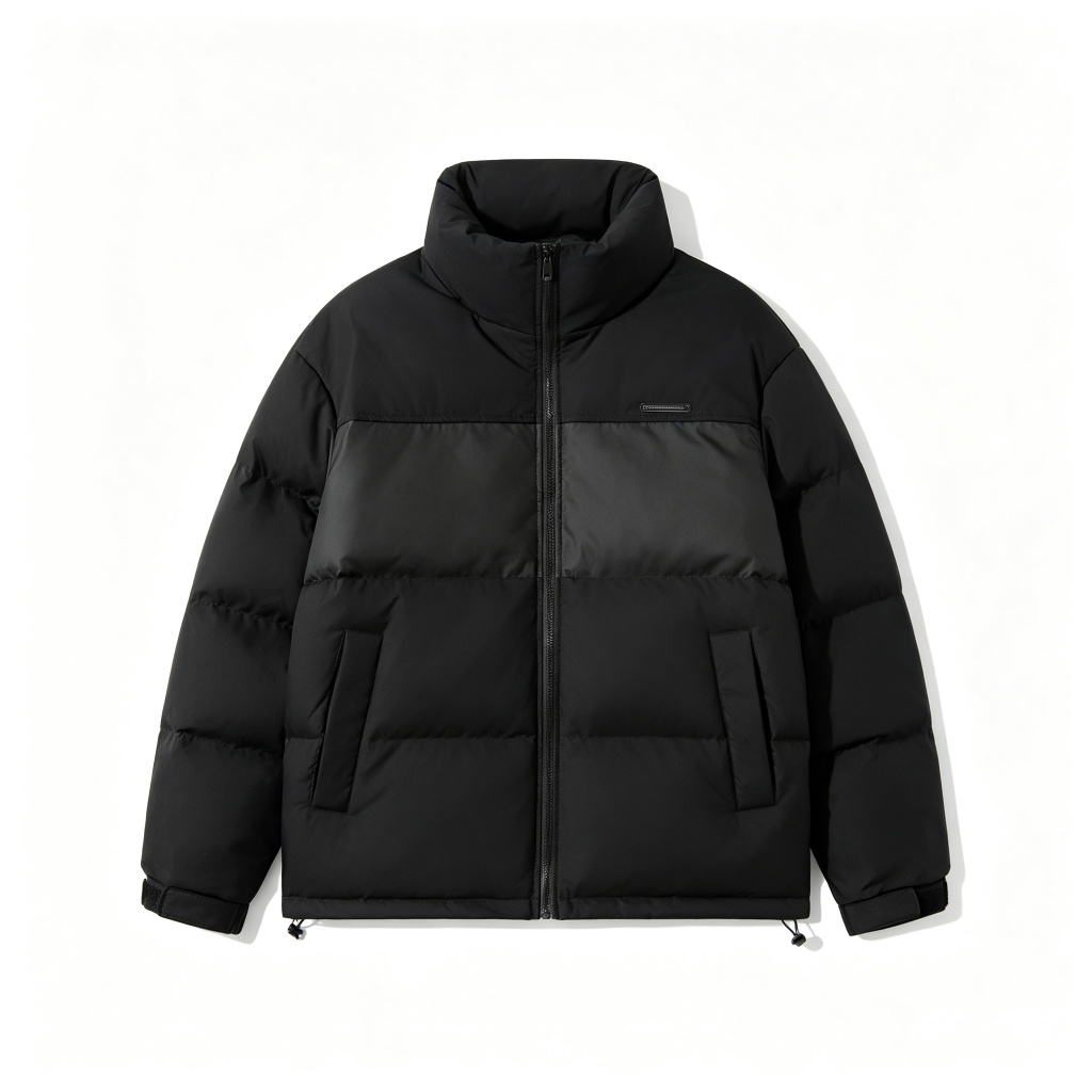 Black Panel Down Jacket – Bild 2