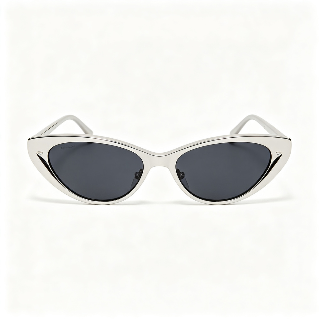Silver Metal Cat Eye Sunglasses – Bild 2