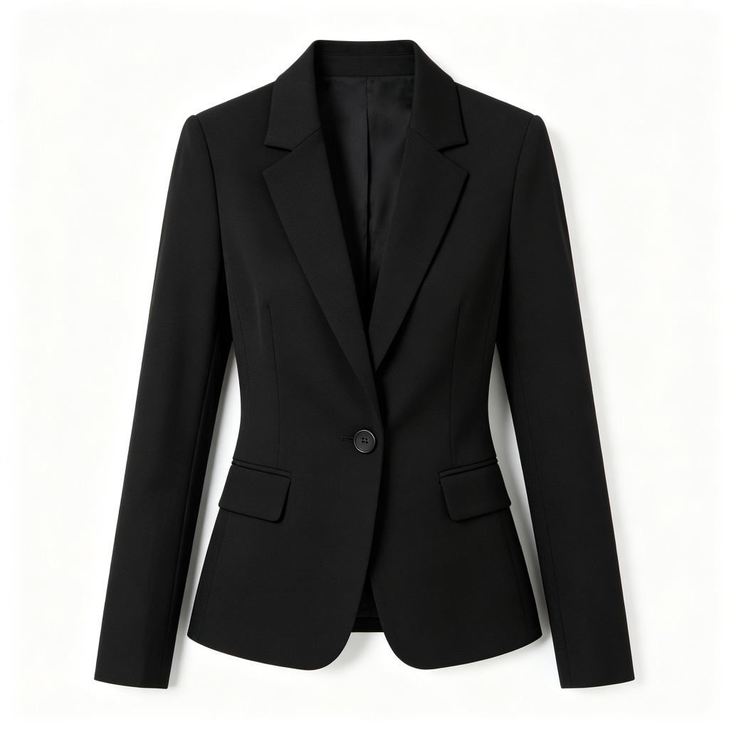 Black Fitted Blazer Jacket – Bild 2