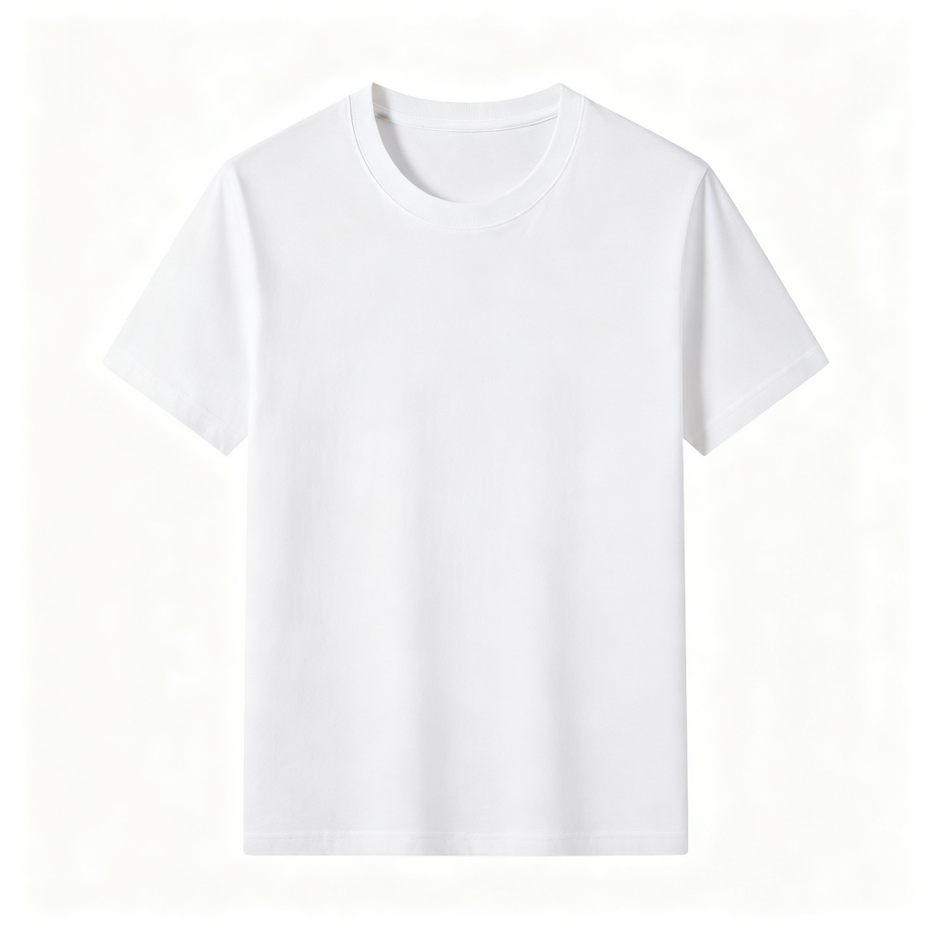 White Cotton Crew Neck Short Sleeve T-Shirt – Bild 2