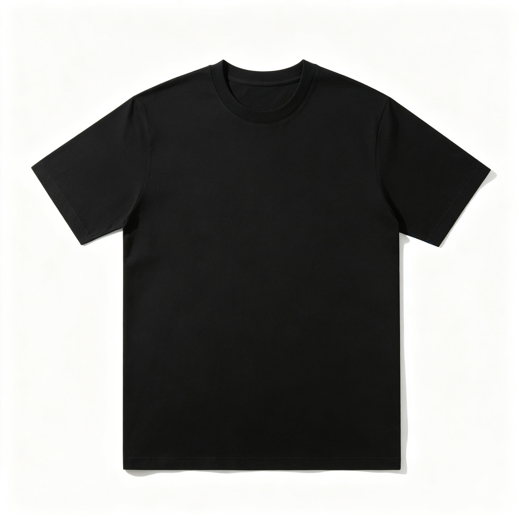 Black Cotton Crew Neck Short Sleeve T-Shirt – Bild 2