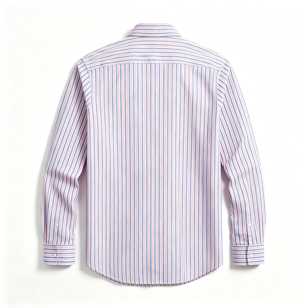 Pink Blue White Stripe Long Sleeve Shirt – Bild 3