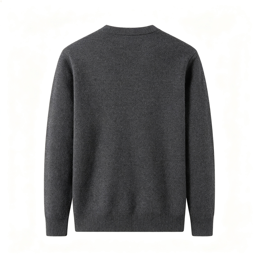 Dark Gray Crew Neck Knit Sweater – Bild 3
