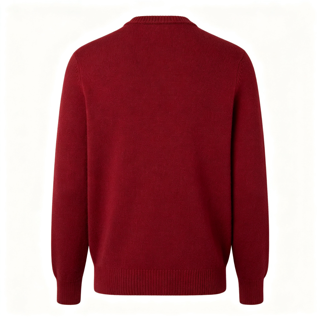 Burgundy Crew Neck Knit Sweater – Bild 3