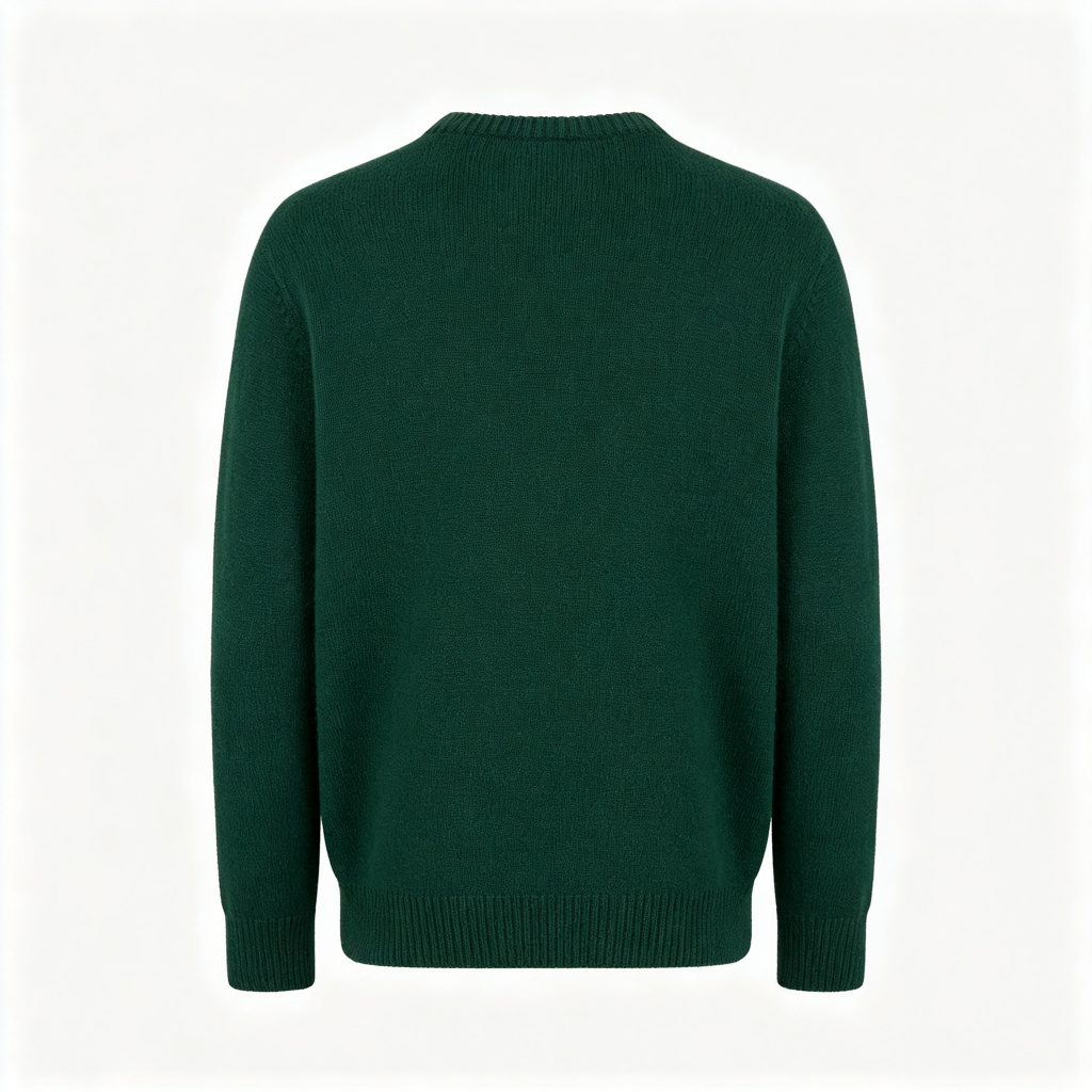 Dark Green Crew Neck Knit Sweater – Bild 3