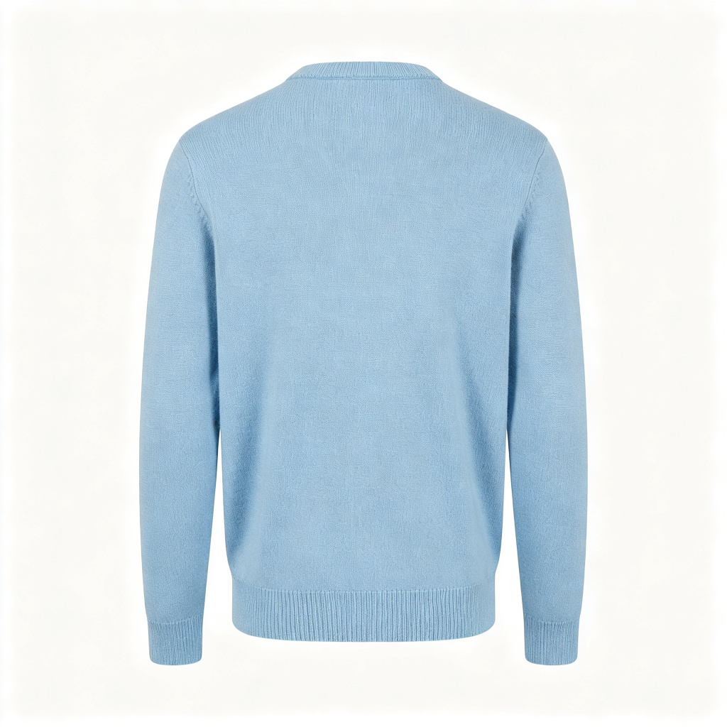 Light Blue Crew Neck Knit Sweater – Bild 3