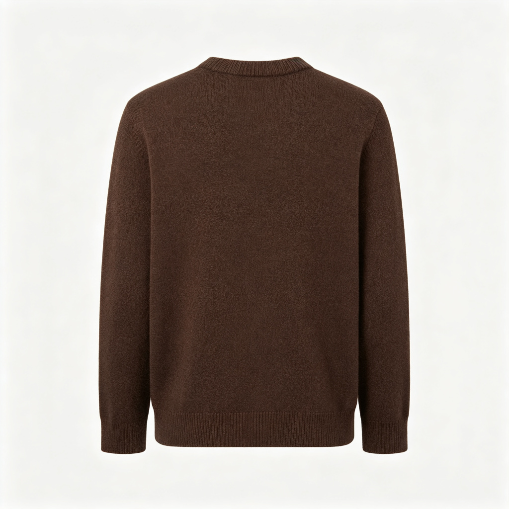 Dark Brown Crew Neck Knit Sweater – Bild 3
