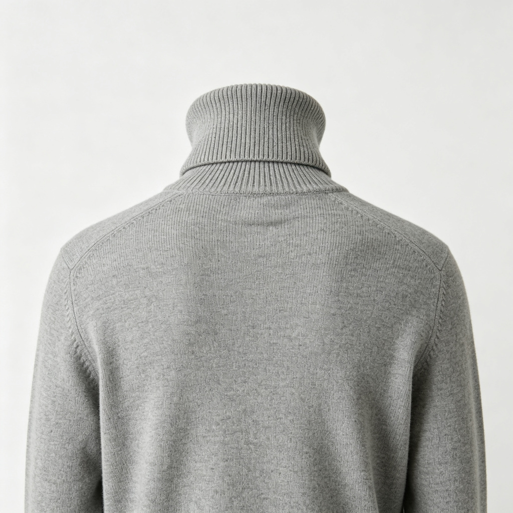 Gray Turtleneck Knit Sweater – Bild 3