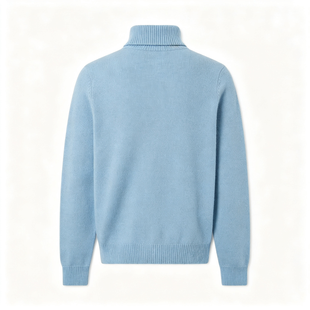 Light Blue Turtleneck Knit Sweater – Bild 3