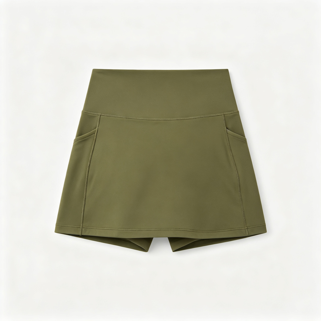 Olive Green High Waist Athletic Skort – Bild 3