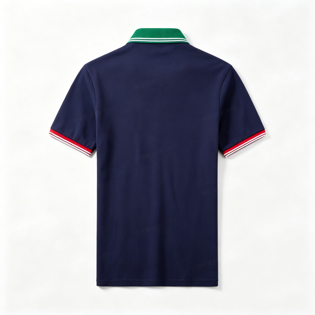 Navy Green Collar Polo Collar Polo Shirt – Bild 3