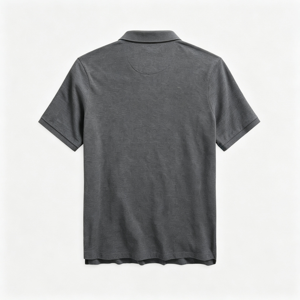 Dark Heather Gray Polo Collar Polo Shirt – Bild 3