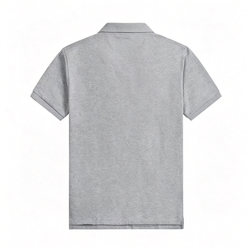 Light Heather Gray Polo Collar Polo Shirt – Bild 3