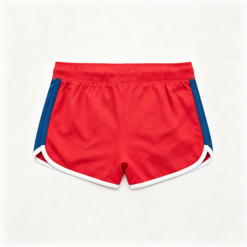 Red Blue Color Block Sport Shorts – Bild 3