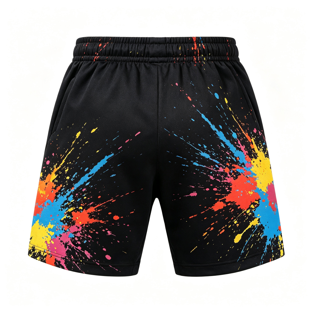 Black Splatter Print Shorts – Bild 3