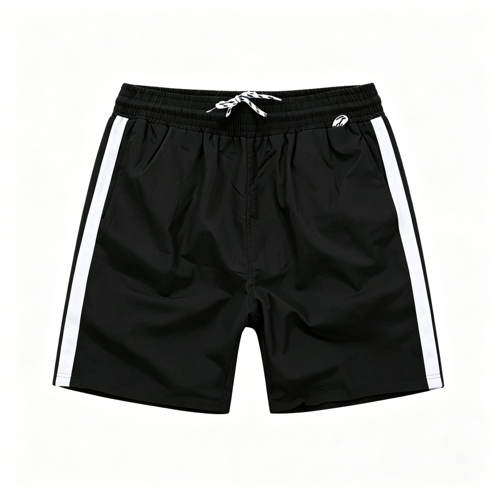 Black White Stripe Beach Shorts – Bild 3