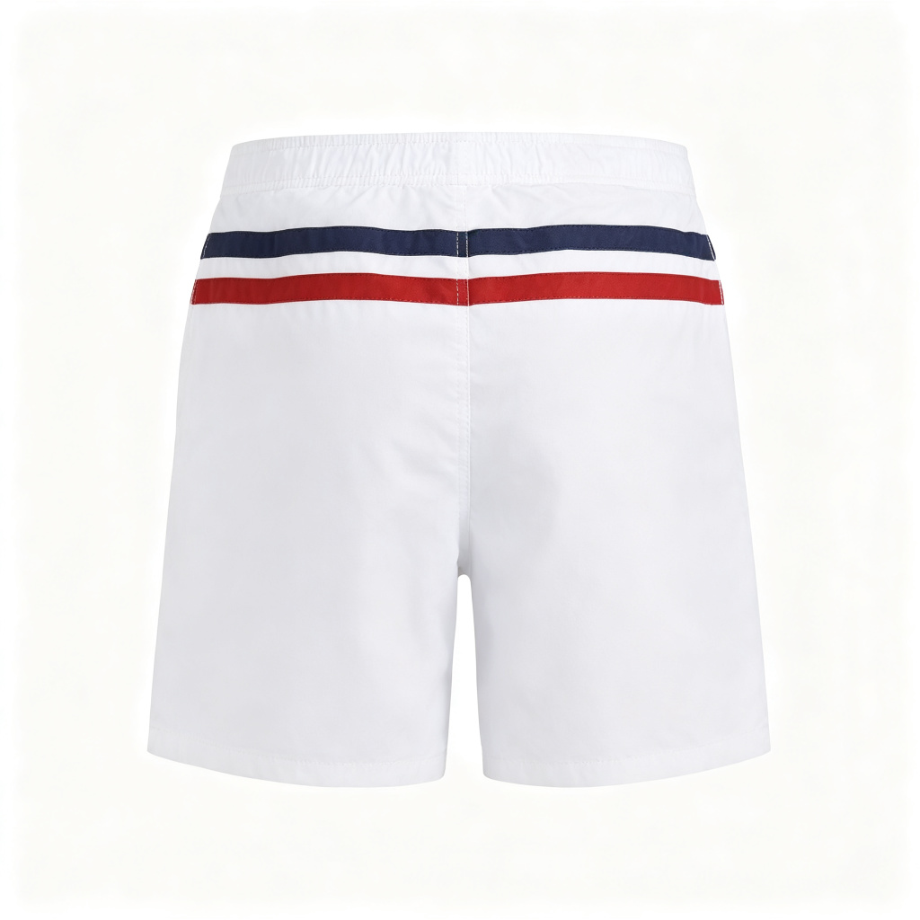 White Red Blue Stripe Beach Shorts – Bild 3