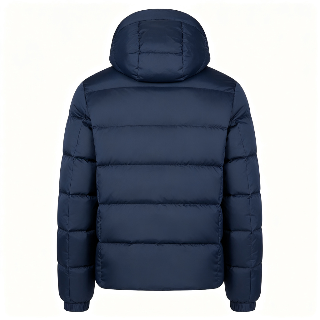 Navy Blue Hooded Down Jacket – Bild 3