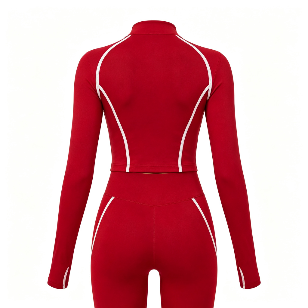 Red White Stripe Slim Tracksuit Set – Bild 3