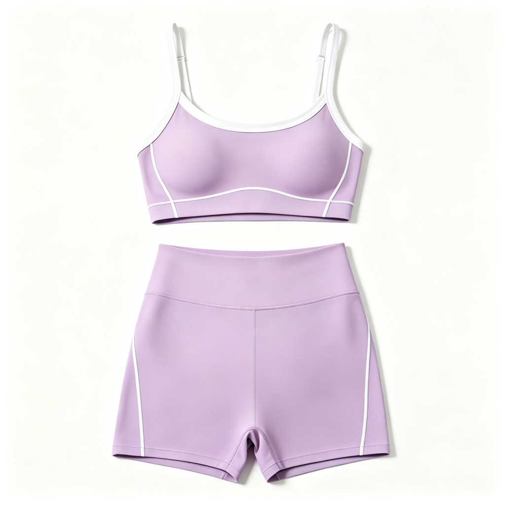 Lilac Camisole Shorts Tracksuit Set – Bild 3