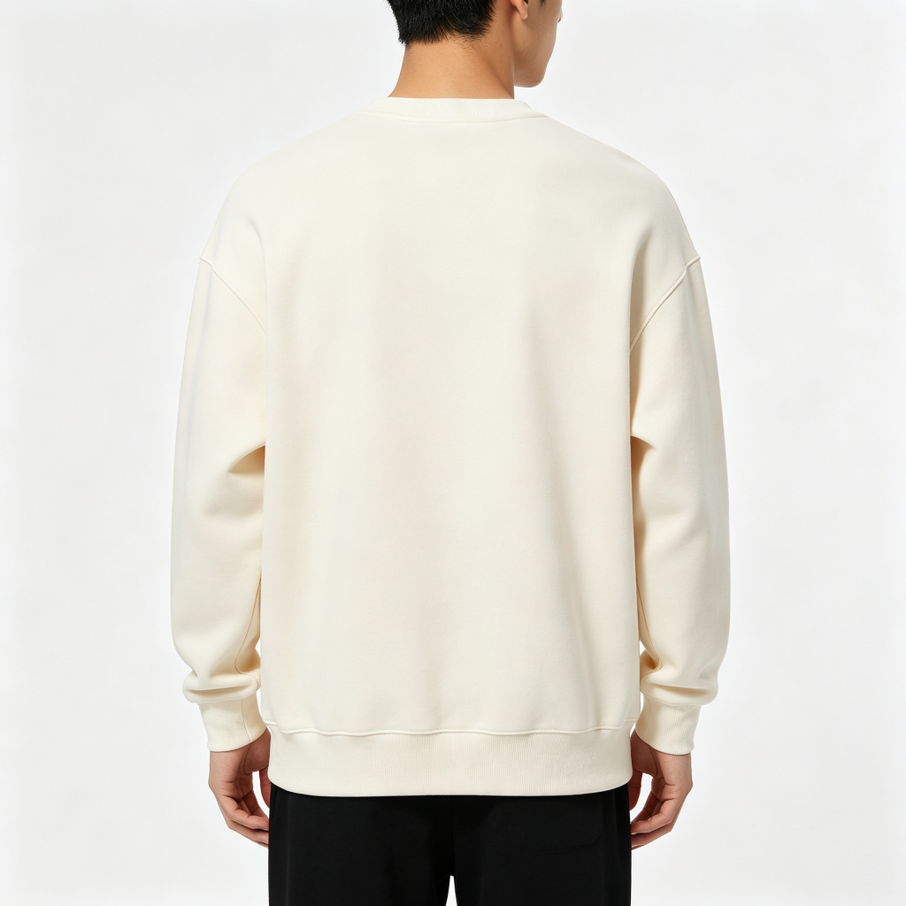Cream White Letter Print Crewneck Sweatshirt – Bild 3