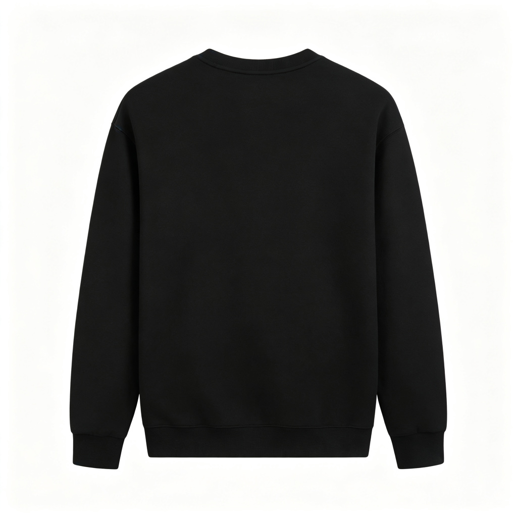 Black Minimal Crew Neck Sweatshirt – Bild 3