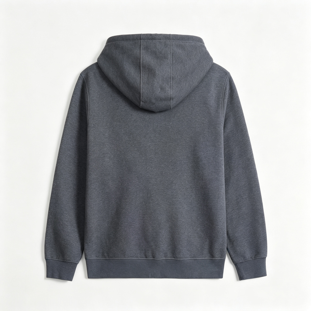 Dark Heather Gray Zip Up Hooded Sweatshirt – Bild 3