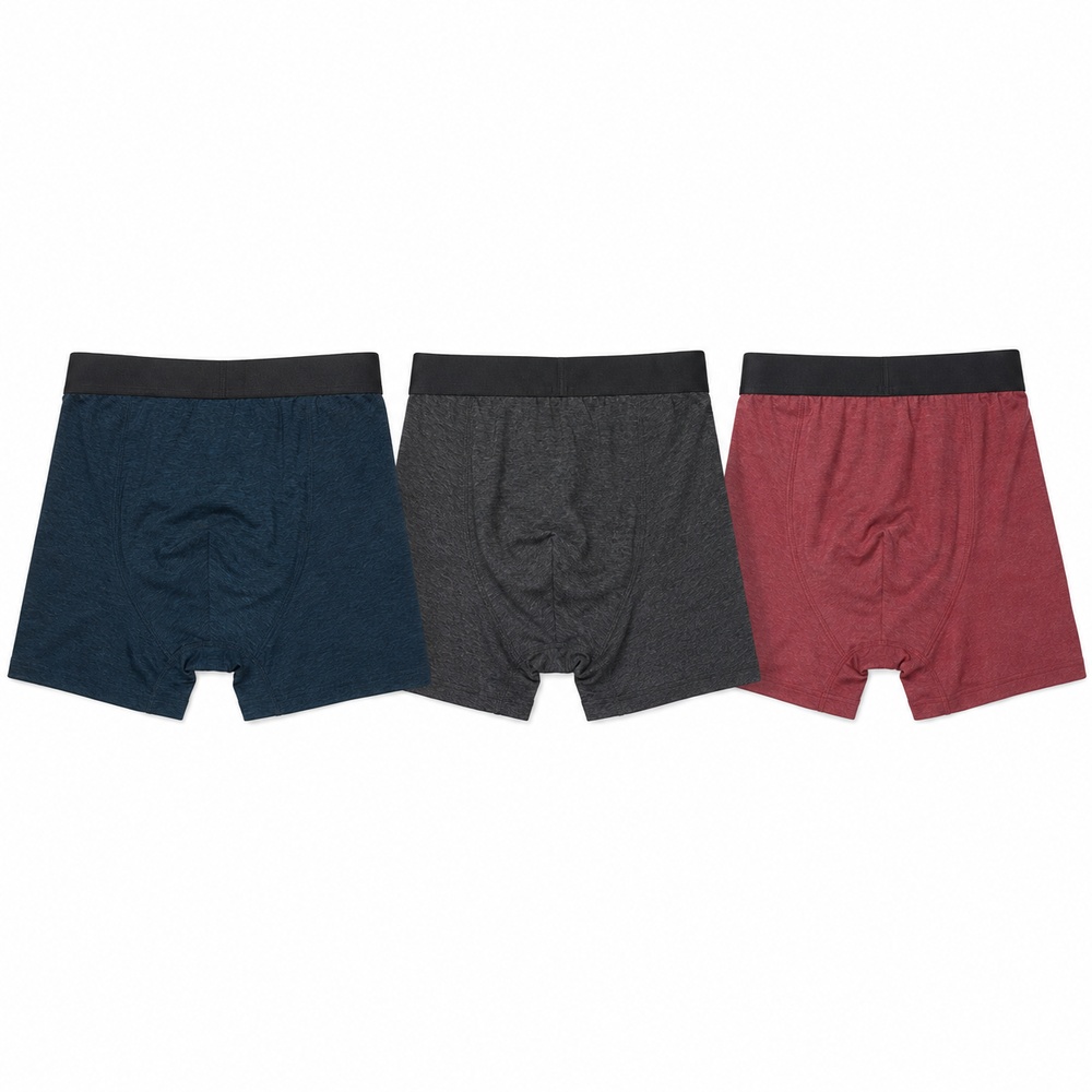 Navy Charcoal And Burgundy Three Pack Boxer Briefs – Bild 3