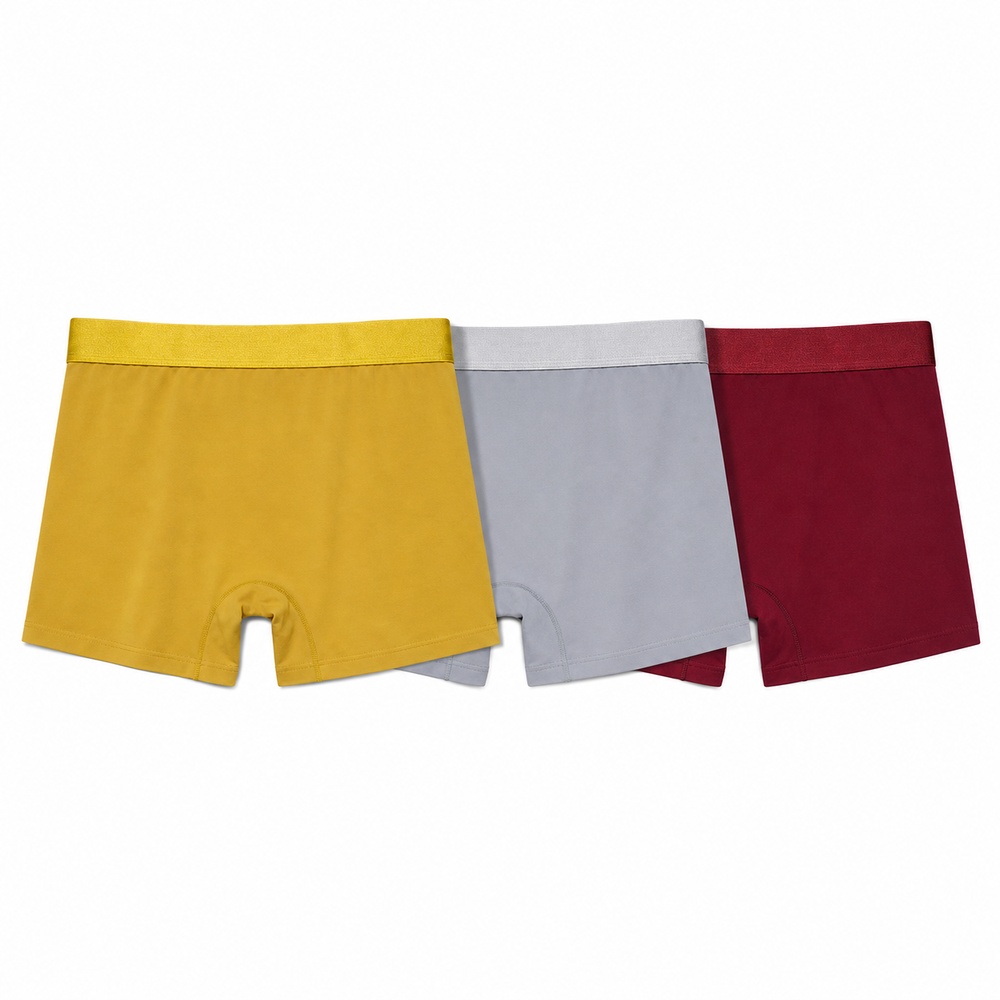 Mustard Gray And Burgundy Three Pack Boxer Briefs – Bild 3