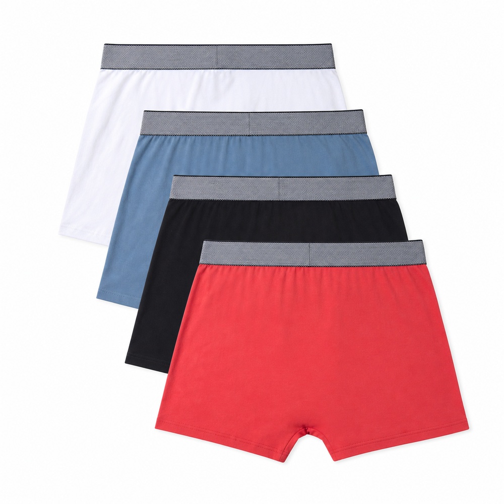 Red Black Blue Gray And White Four Pack Boxer Briefs – Bild 3