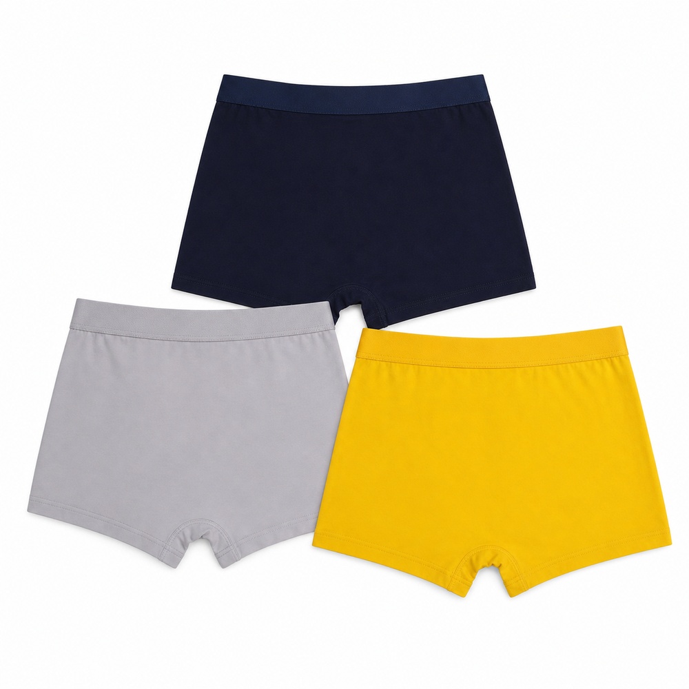 Yellow Gray And Navy Three Pack Emblem Boxer Briefs – Bild 3