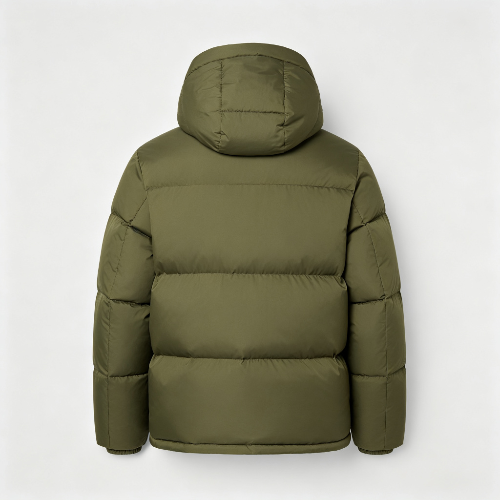 Army Green Hooded Down Jacket – Bild 3