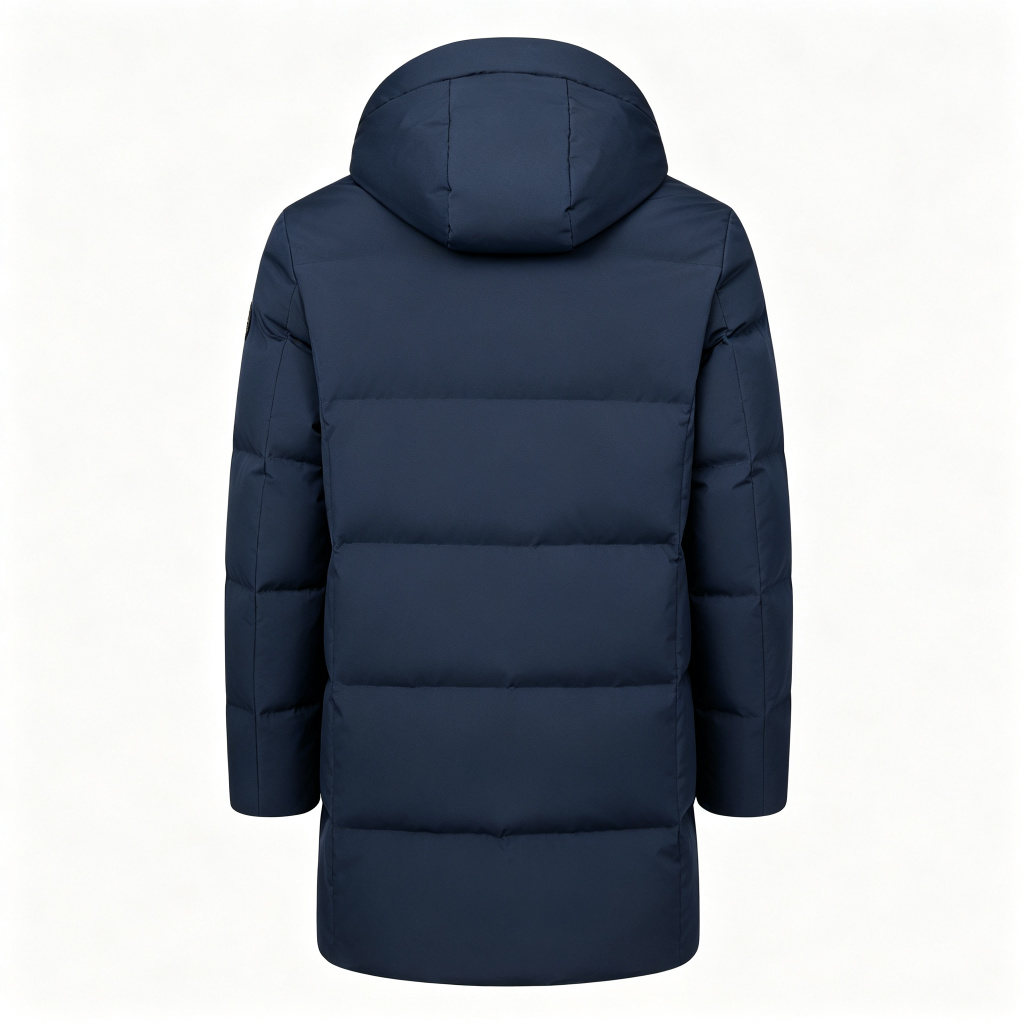 Dark Blue Mid Length Down Jacket – Bild 3