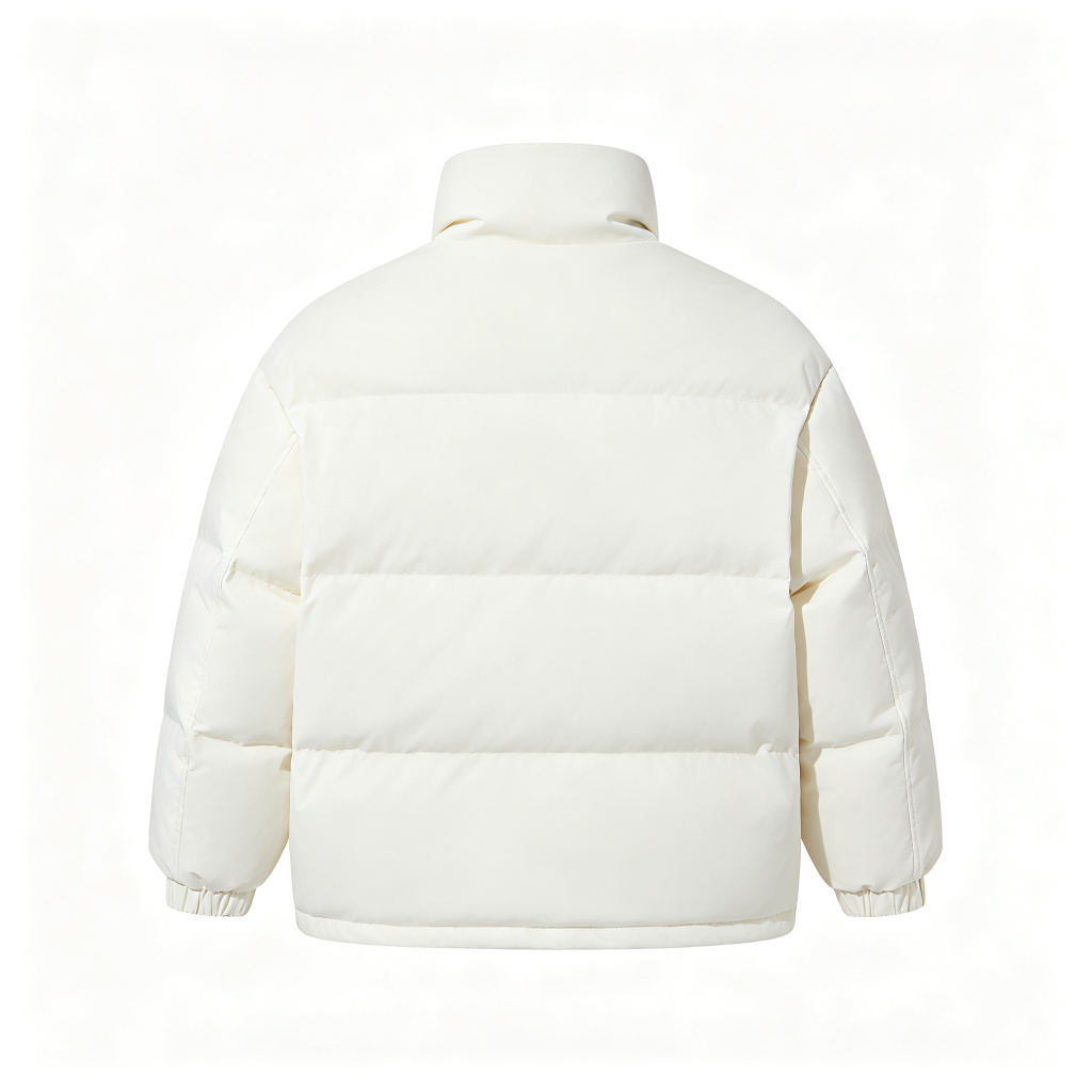 White Stand Collar Down Jacket – Bild 3