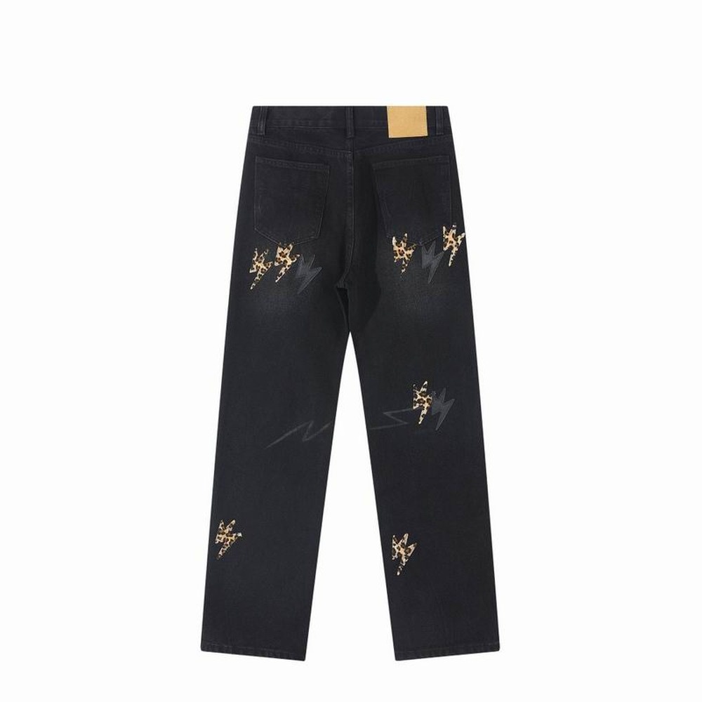 Black Washed Leopard Lightning Straight Leg Jeans – Bild 3