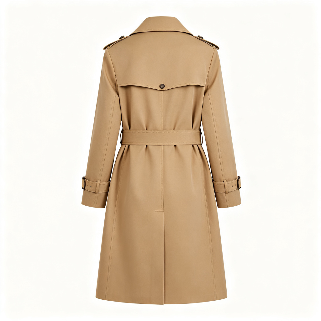 Khaki Mid-Length Trench Coat – Bild 3